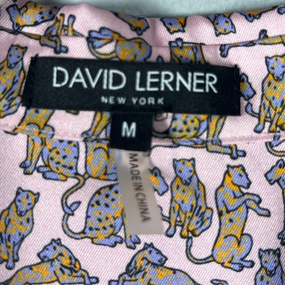 David Lerner Button Up Blouse Cheetah Print Too Medium - Picture 5 of 7